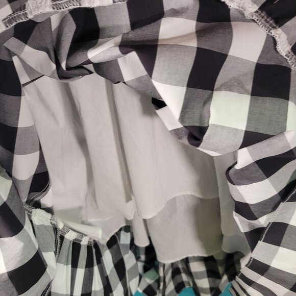 J. Crew Black & White Gingham Sleeveless Wrap Dress Size 0 - Picture 6 of 9